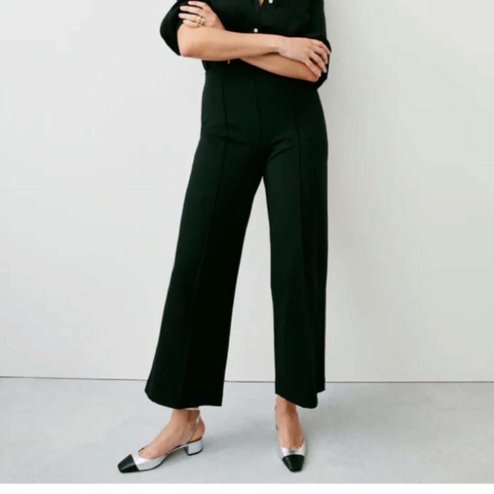 Ponte Cropped Wide Leg Pant, sz Petite Large